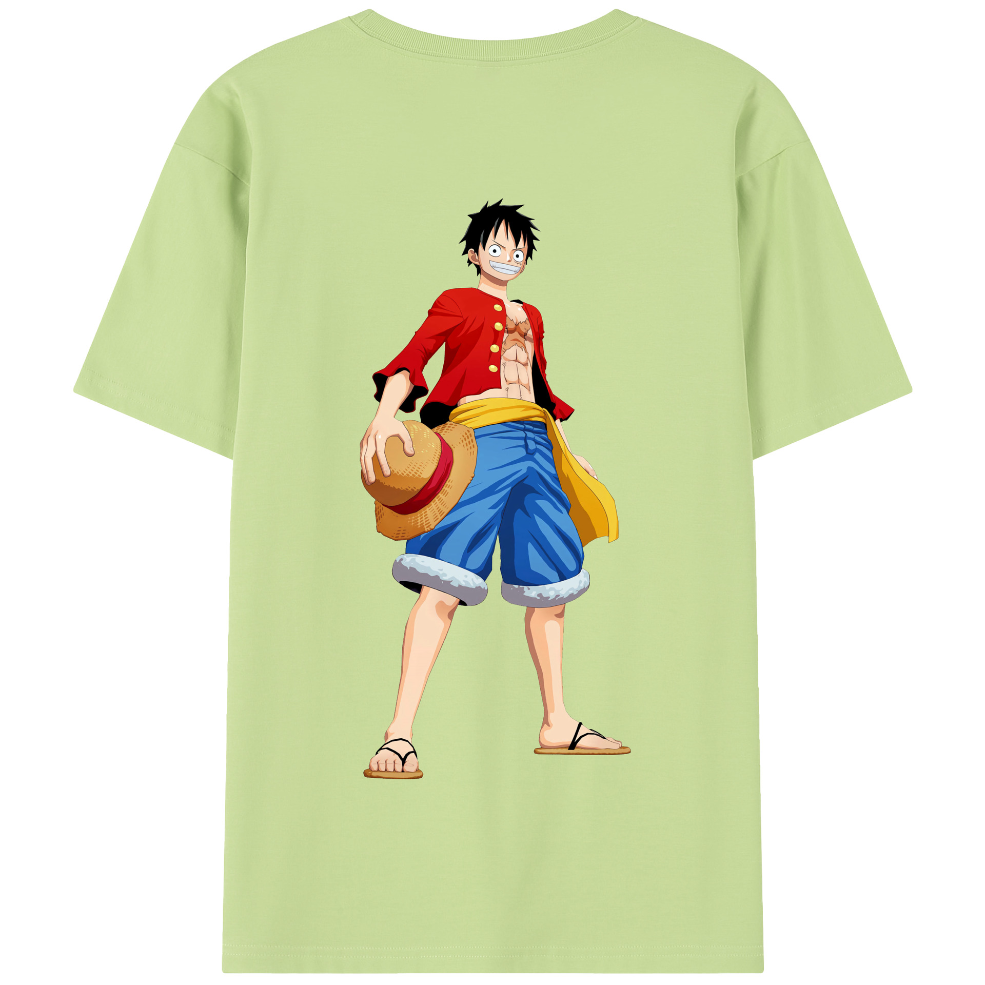 ワンピース モンキー・D・ルフィ ONE PIECE Monkey D. Luffy 綿100％半袖Tシャツ（背面プリント）